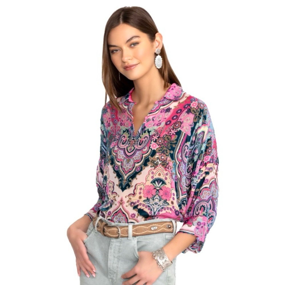 Johnny Was Marlow Burnout Blouse